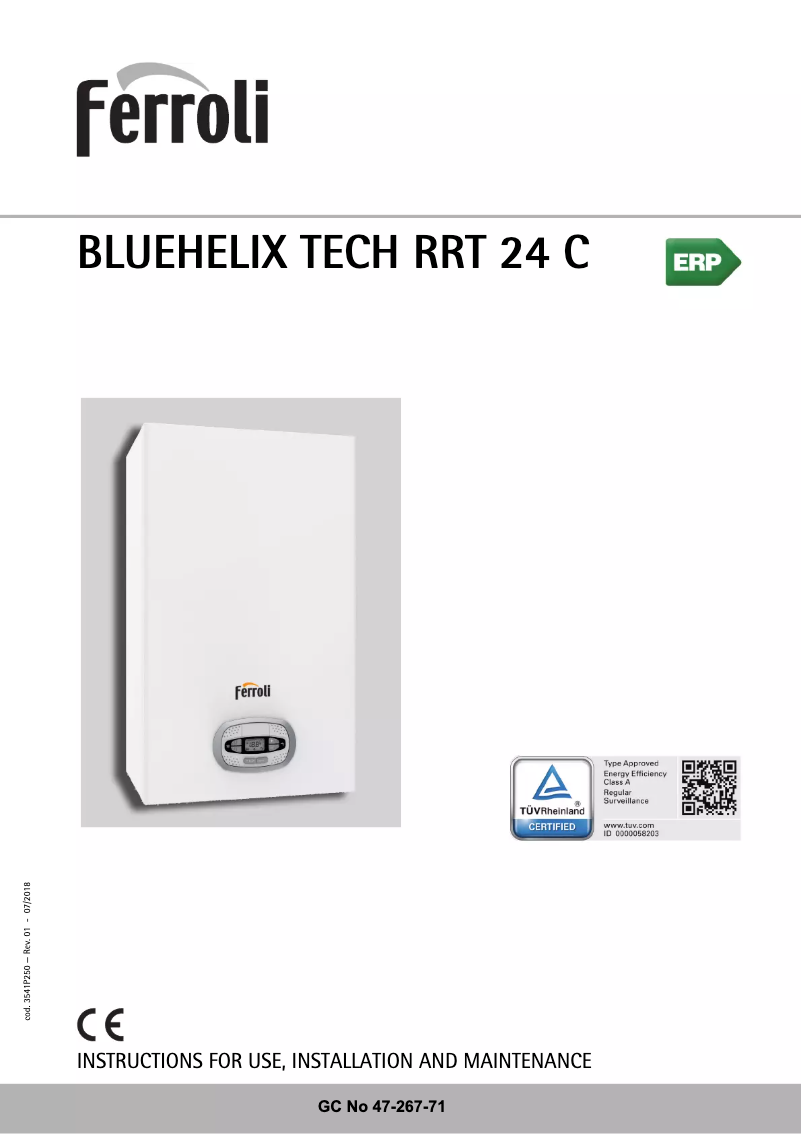 Page n°1 - Manuel utilisateur Ferroli Bluehelix Tech RRT 24C