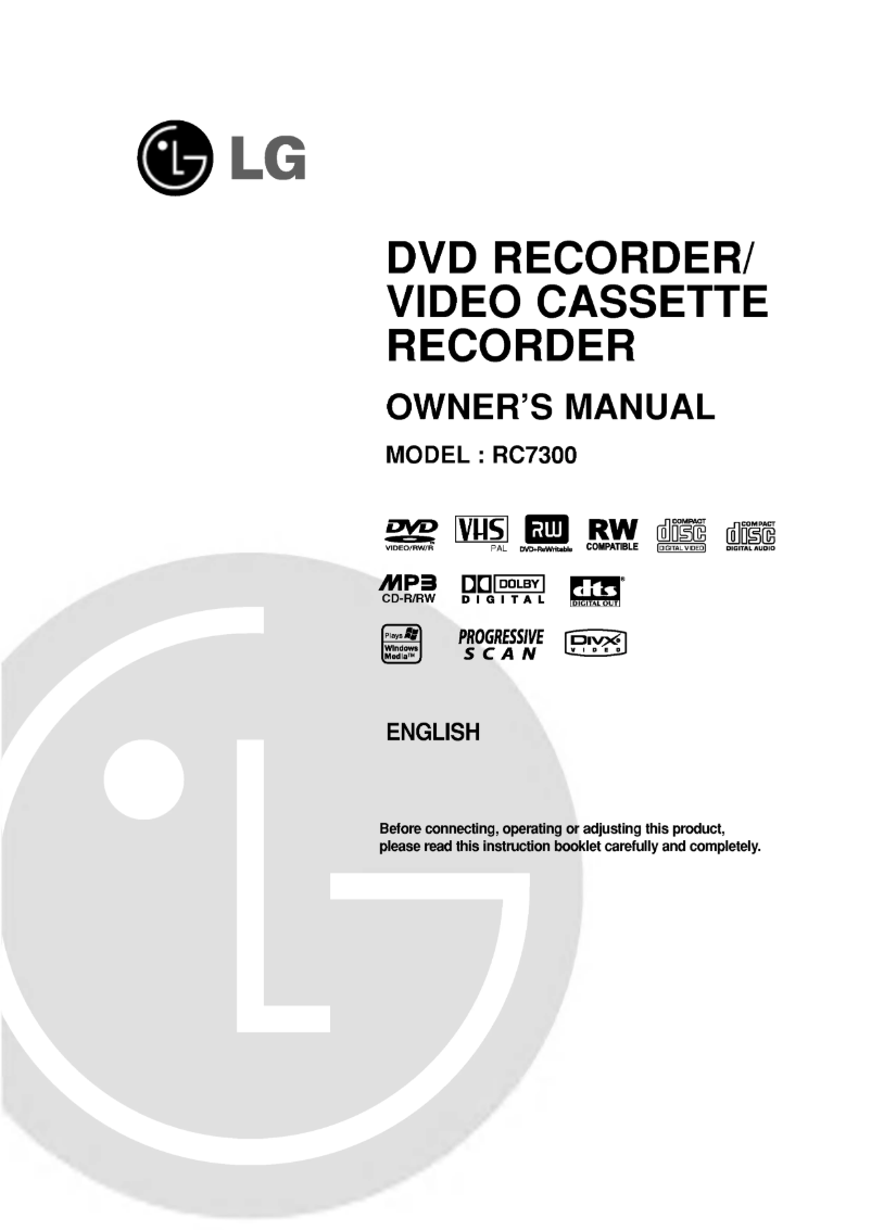 Page n°1 - Manuel utilisateur LG RC7323NP2L
