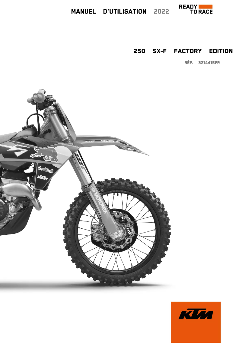 Page 1 of the manual User Manual KTM 250 SX-F Factory Edition (2022)