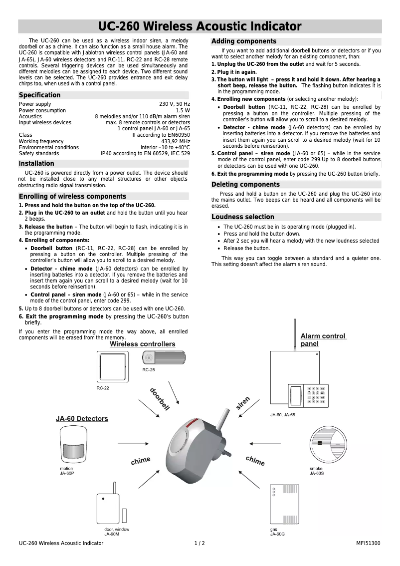 Page 1 de la notice Manuel utilisateur Joblotron UC-260