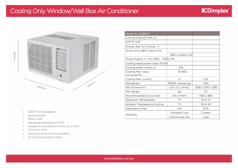 Image de la première page du manuel de l'appareil DCB07C