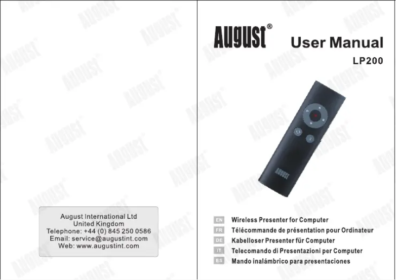 Image de la première page du manuel de l'appareil LP200W