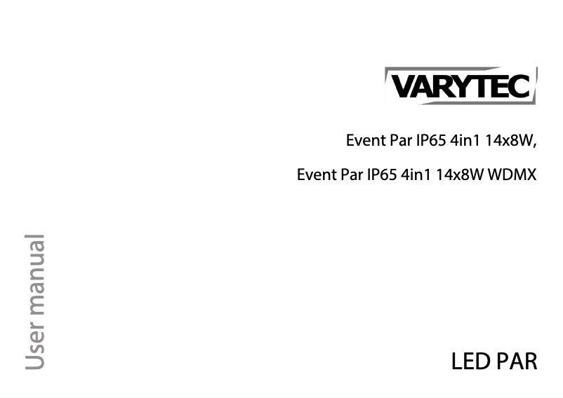 Page 1 de la notice Manuel utilisateur Varytec Event Par IP65