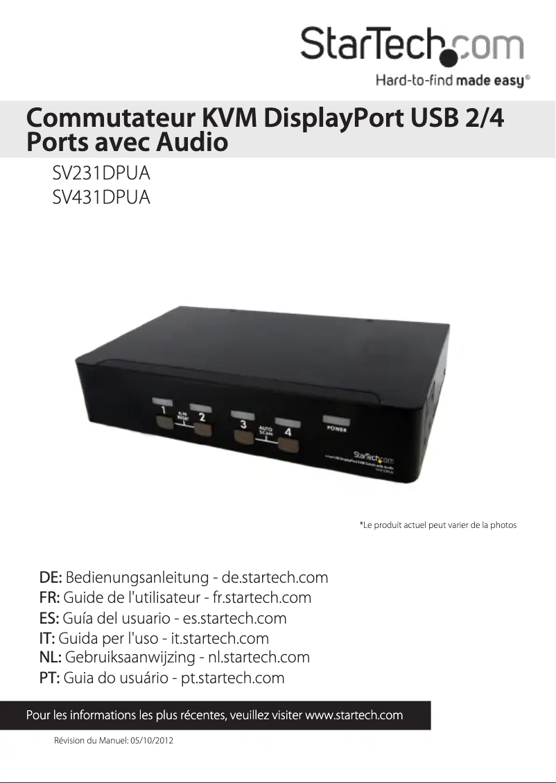 Page n°1 - Manuel utilisateur StarTech.com SV231DPUA