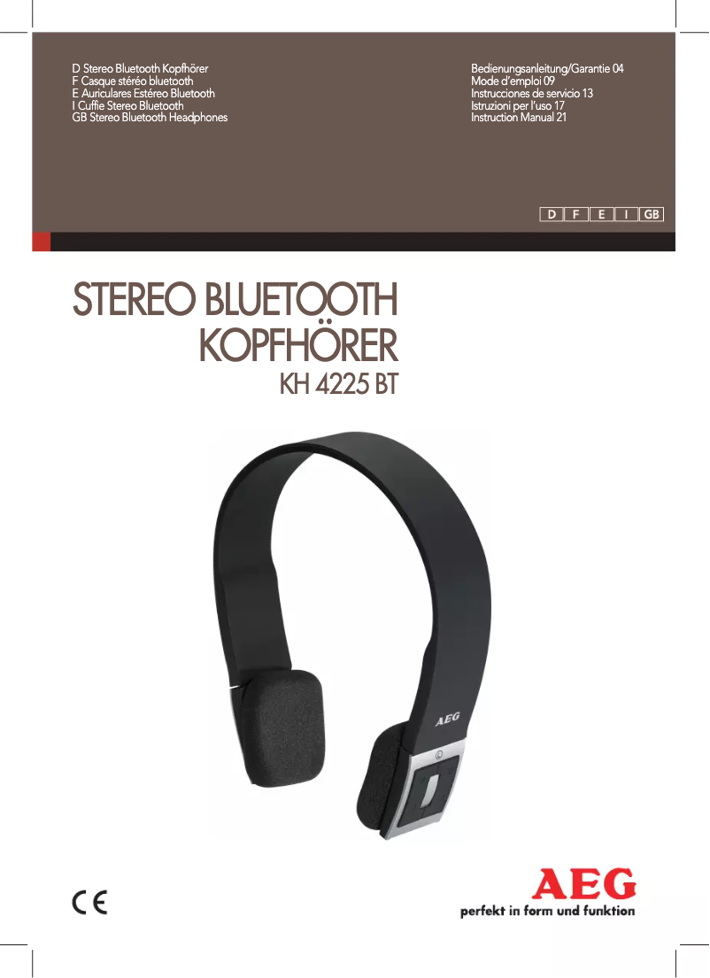 Page 1 of the manual User Manual AEG KH 4225 BT