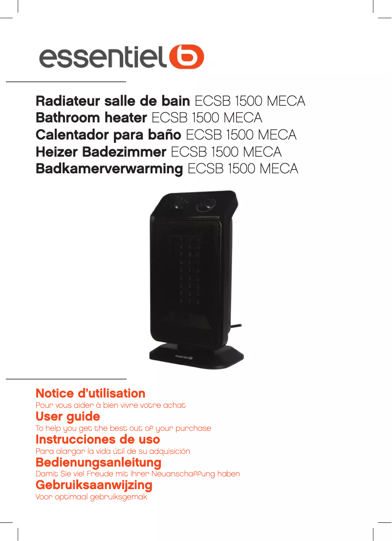 Page 1 de la notice Manuel utilisateur Essentiel B ECSB 1500 Meca