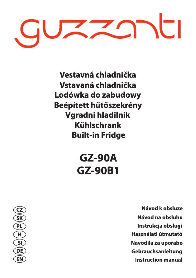 Page 1 de la notice Manuel utilisateur Guzzanti GZ 90B1