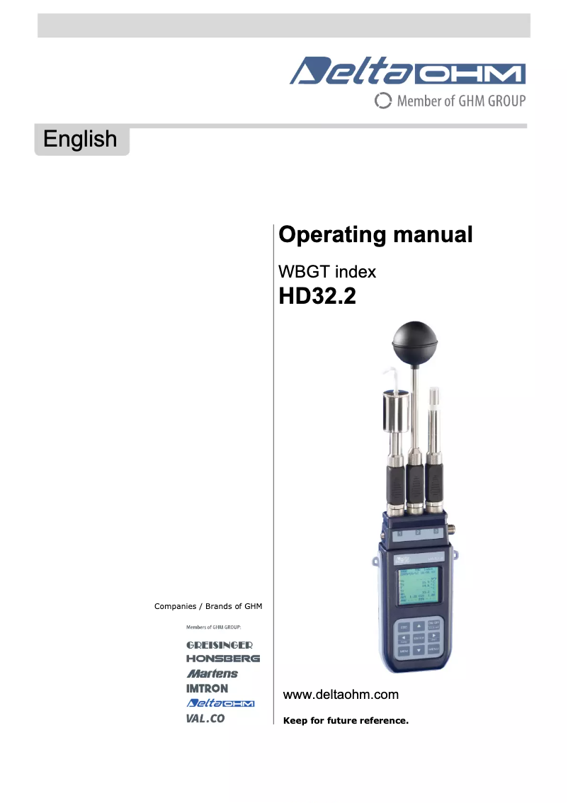 Image de la première page du manuel de l'appareil HD32.2