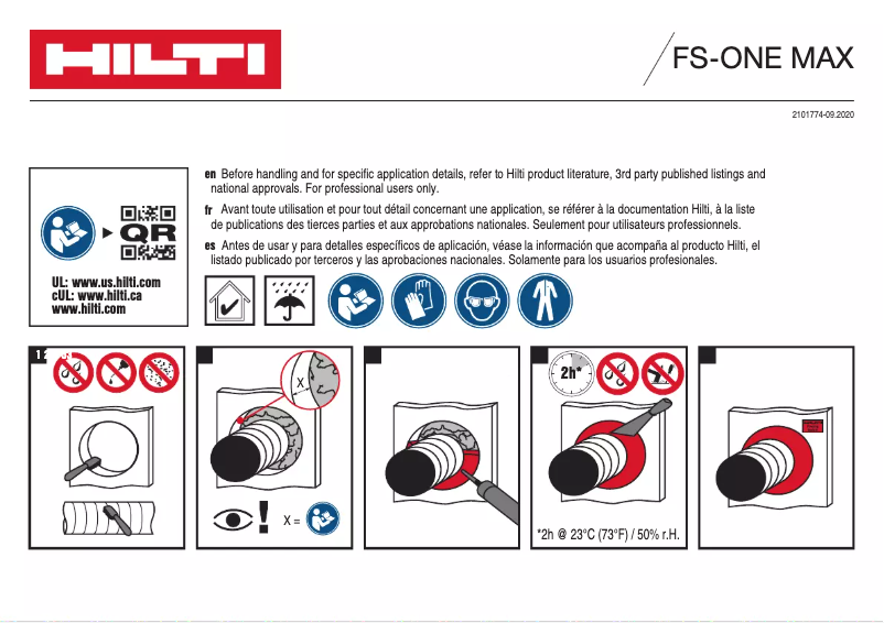 Page 1 de la notice Instructions / montage Hilti FS-ONE MAX