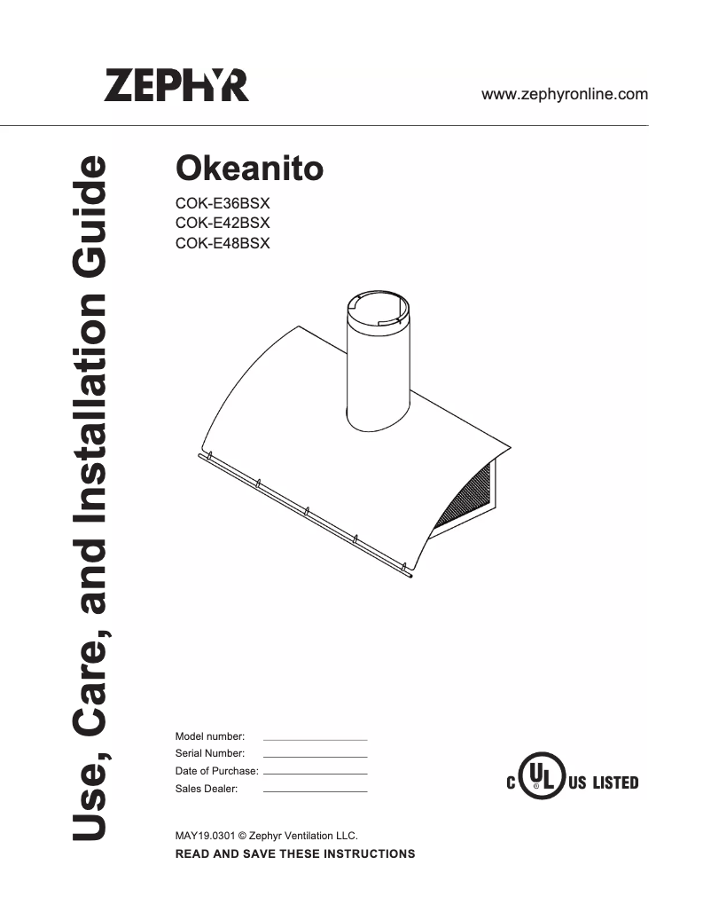 Page n°1 - Manuel utilisateur Zephyr Okeanito COK-E36BRGX