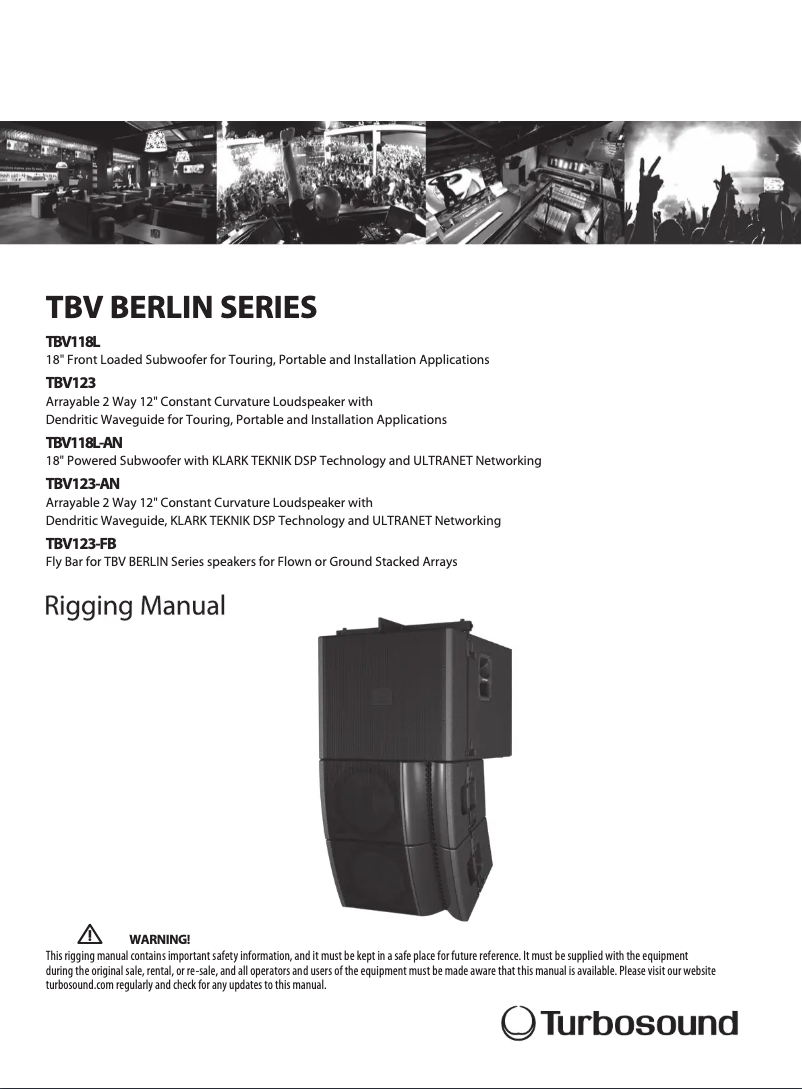 Page n°1 - Manuel utilisateur Turbosound Berlin TBV123-AN