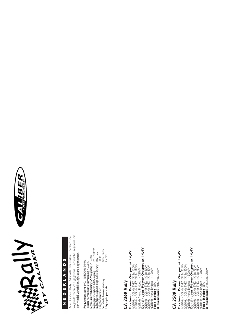 Page n°1 - Manuel utilisateur Caliber CA 2260
