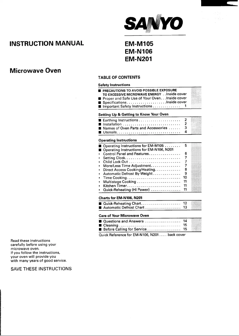 Image de la première page du manuel de l'appareil EM-N106