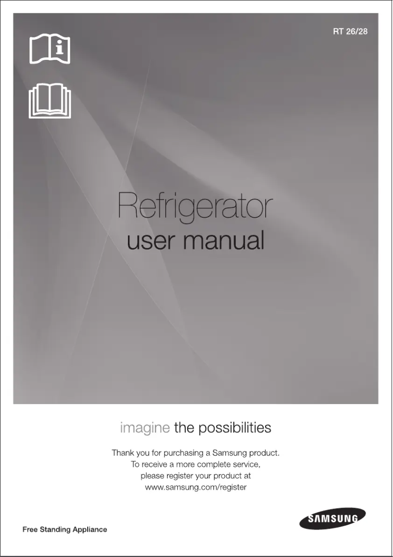 Page 1 de la notice Manuel utilisateur Samsung RT28H3000SE