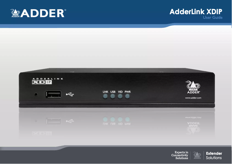 Page 1 de la notice Manuel utilisateur Adder AdderLink XDIP