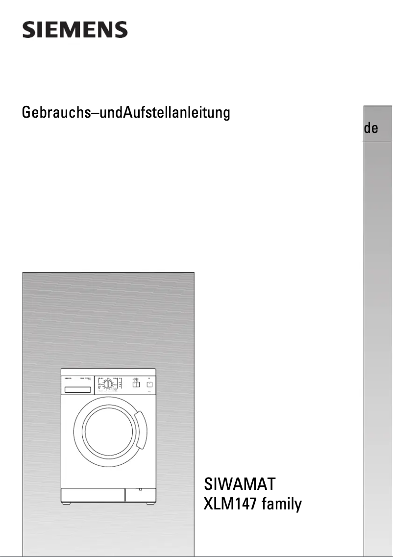 Page 1 de la notice Manuel utilisateur Siemens WXLM148S