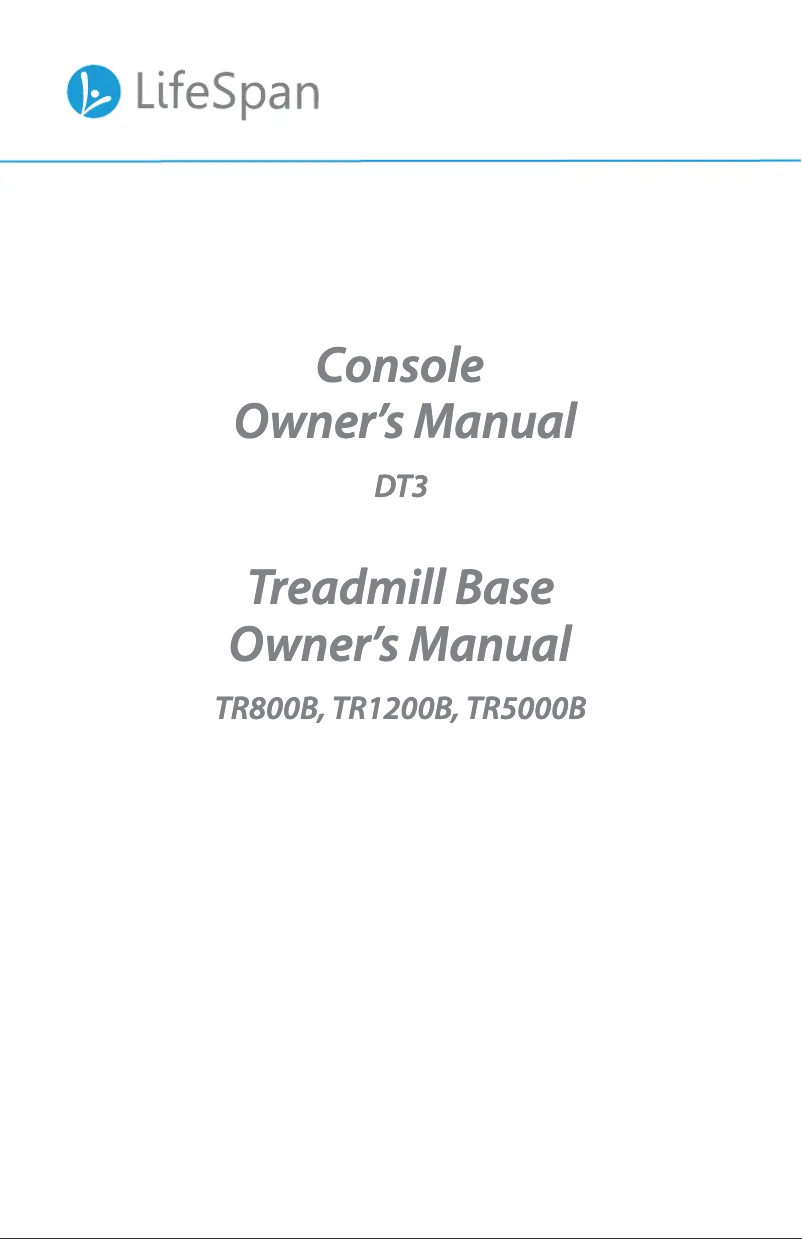 Page n°1 - Manuel utilisateur LifeSpan TR5000-SC110