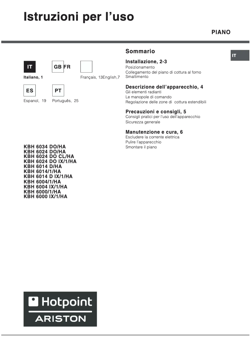 Image de la première page du manuel de l'appareil KBH 6004 1 HA