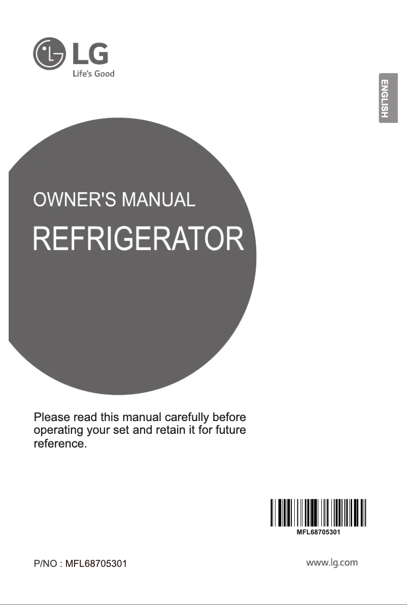 Page n°1 - Manuel utilisateur LG GR-B315RQHL