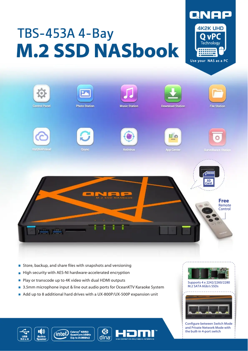 Page n°1 - Fiche technique QNAP TBS-453A