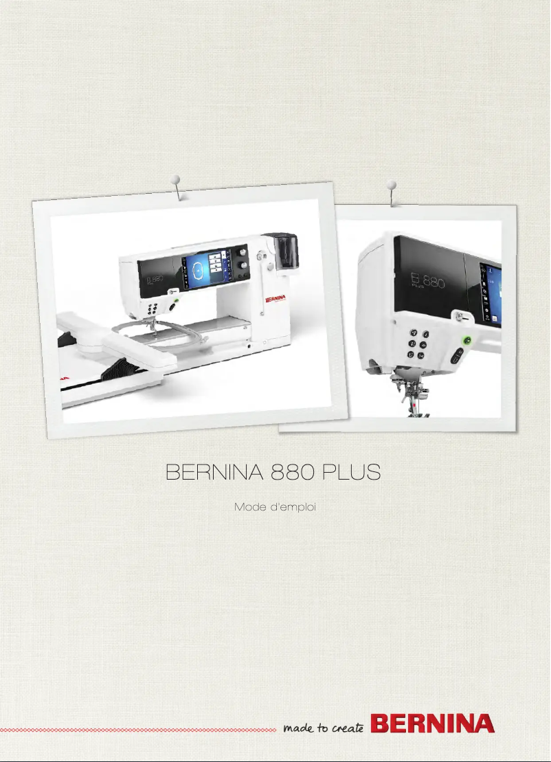 Page n°1 - Manuel utilisateur Bernina 880 Plus