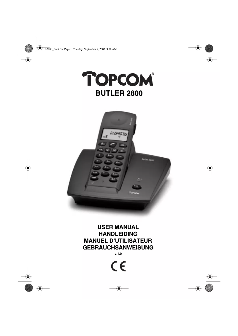 Imagen de la primera página del manual del dispositivo Butler 2800