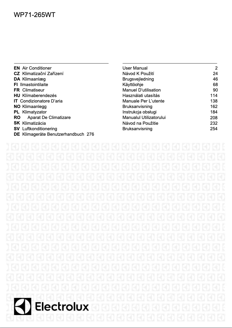 Image de la première page du manuel de l'appareil WP71-265WT