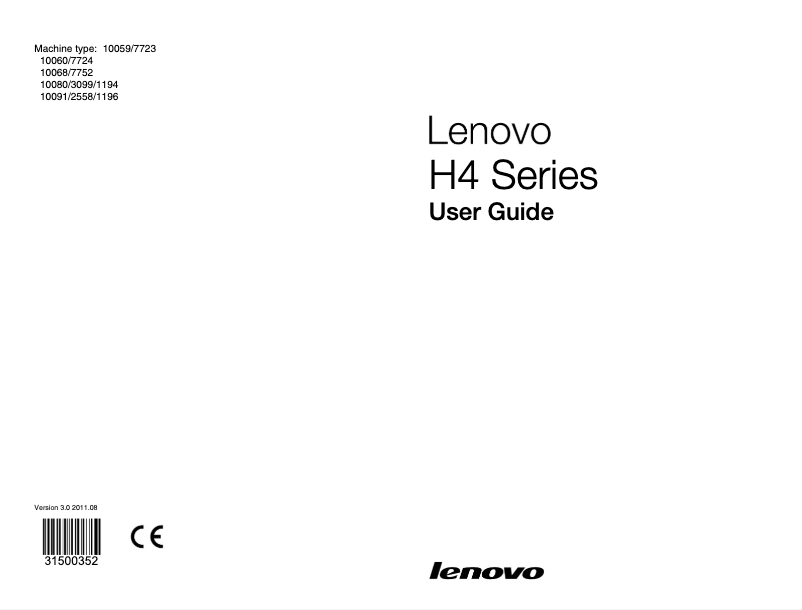 Page n°1 - Manuel utilisateur Lenovo H415