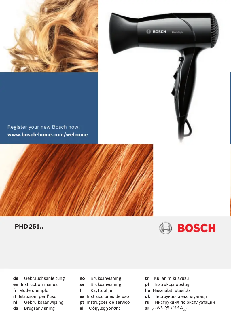 Page n°1 - Manuel utilisateur Bosch PHD2511W