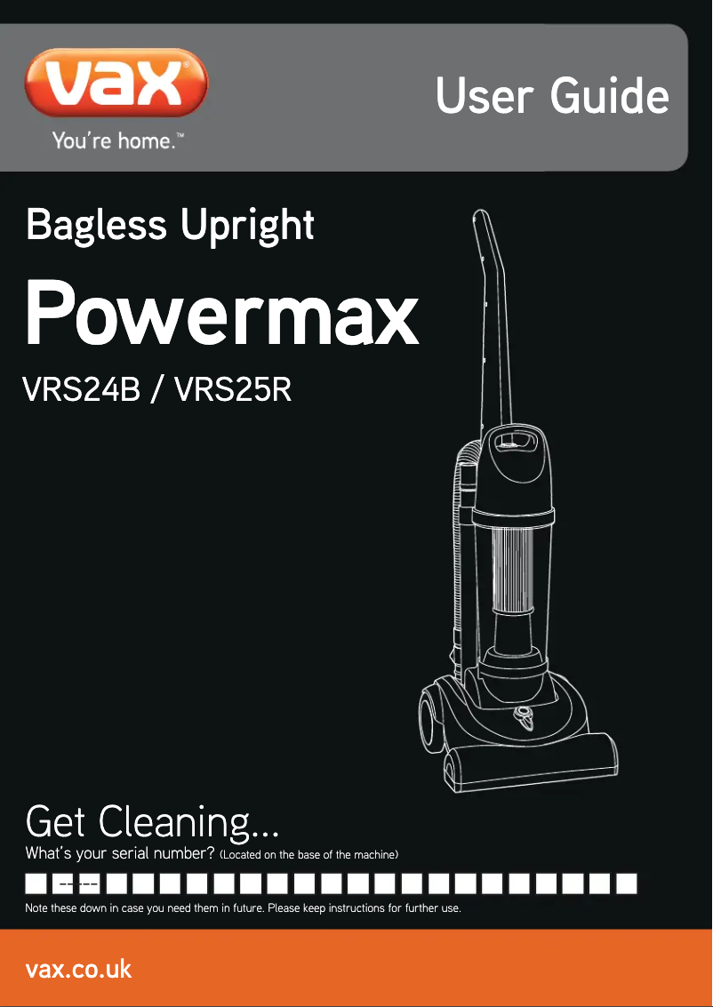 Imagen de la primera página del manual del dispositivo VRS25R