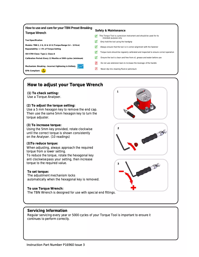 Page n°1 - Manuel utilisateur Gedore TBN 2