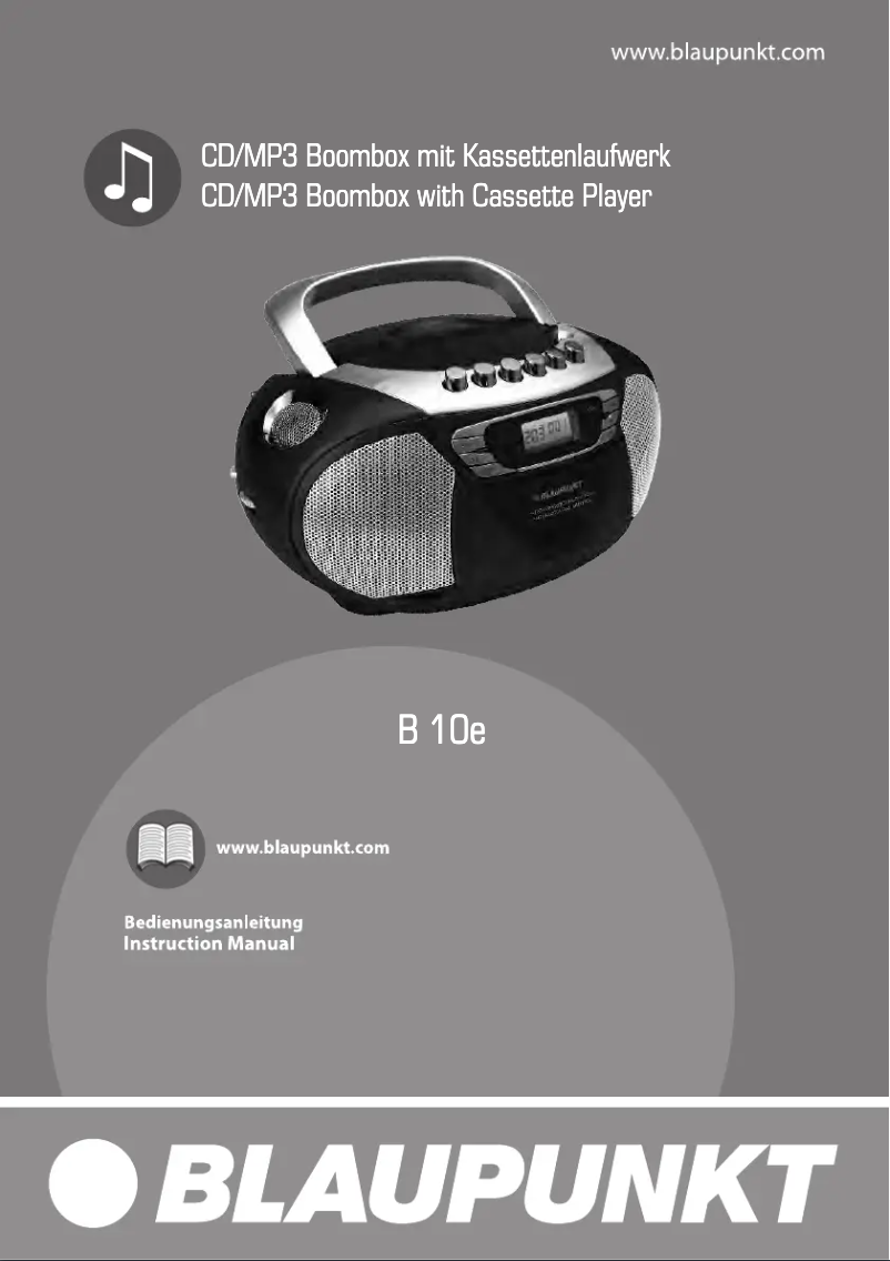 Page n°1 - Manuel utilisateur Blaupunkt B10RD