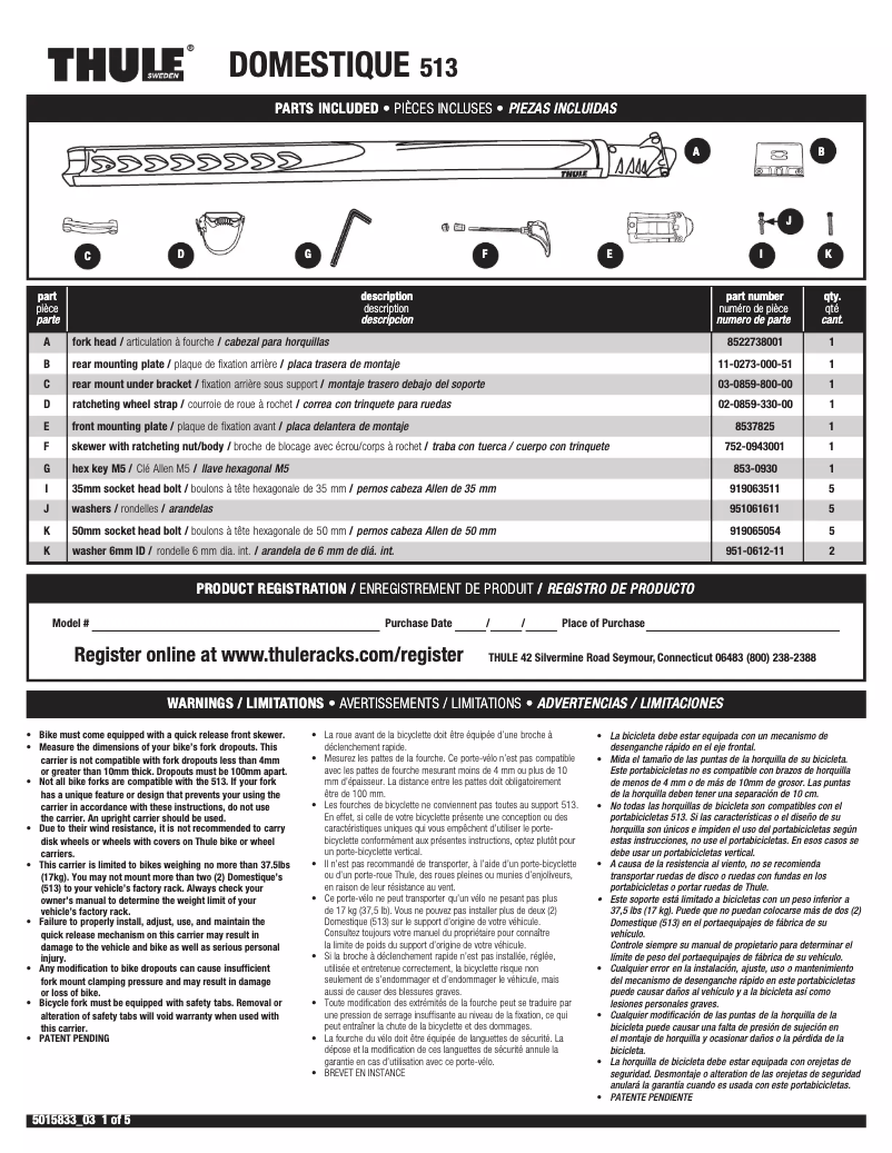 Image de la première page du manuel de l'appareil Domestique 513