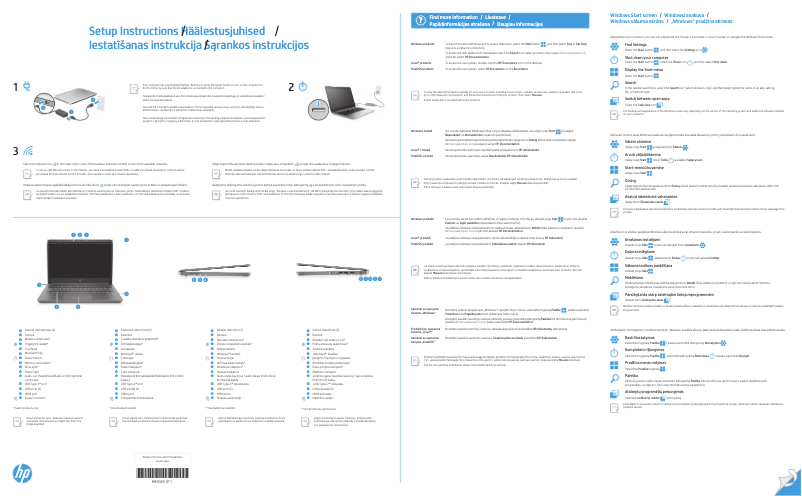 Page 1 de la notice Guide d'installation HP 14