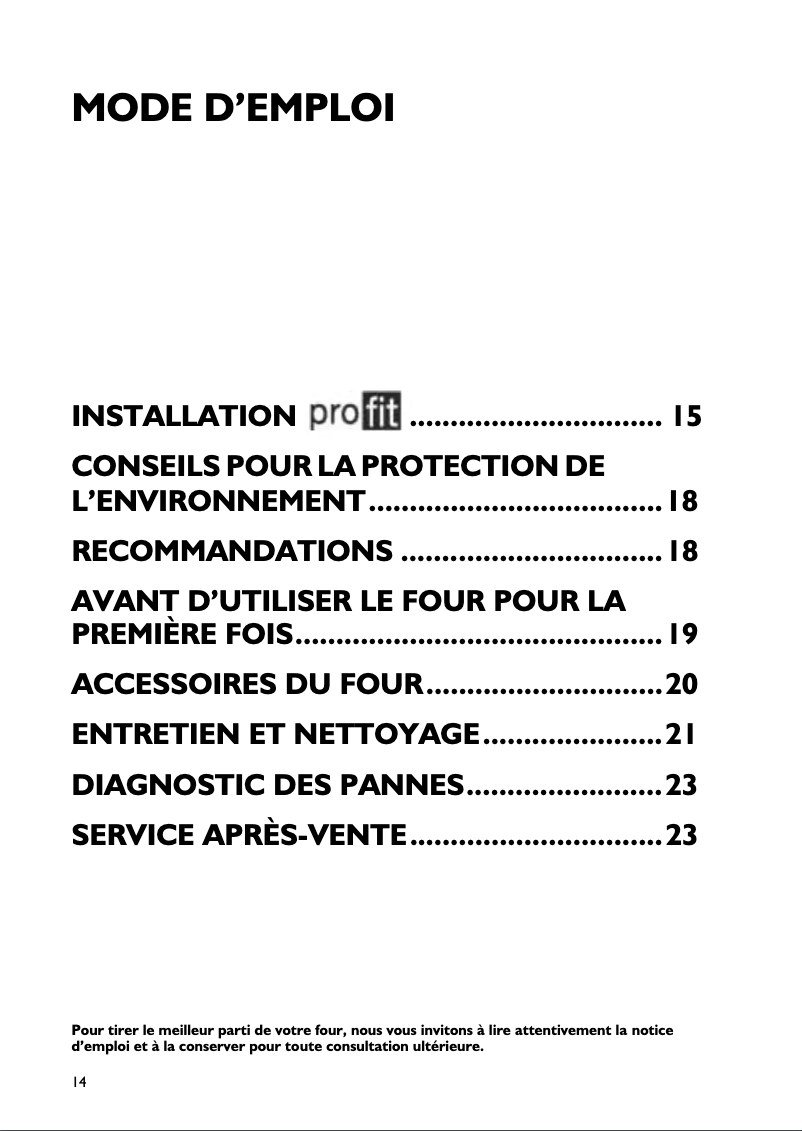 Page n°1 - Manuel utilisateur Ignis AKS 185/IX