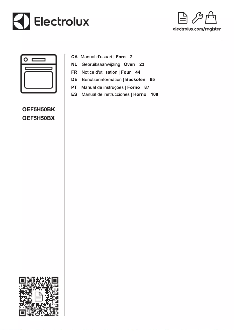 Page n°1 - Manuel utilisateur Electrolux OEF5H50BK