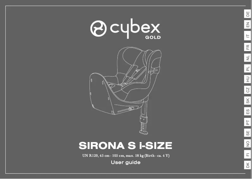 Page 1 de la notice Manuel utilisateur Cybex Sirona S i-Size