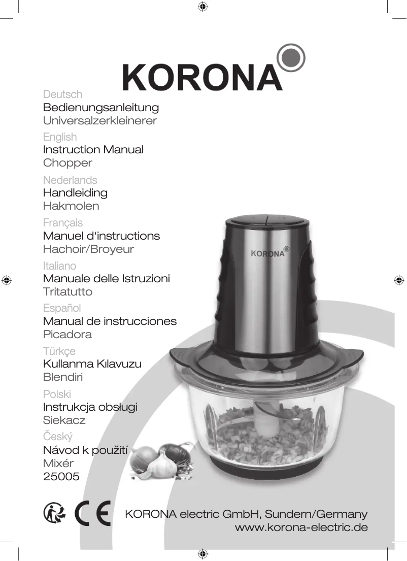 Page n°1 - Manuel utilisateur Korona 25005
