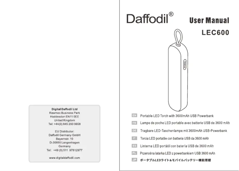 Page 1 de la notice Manuel utilisateur Daffodil LEC600