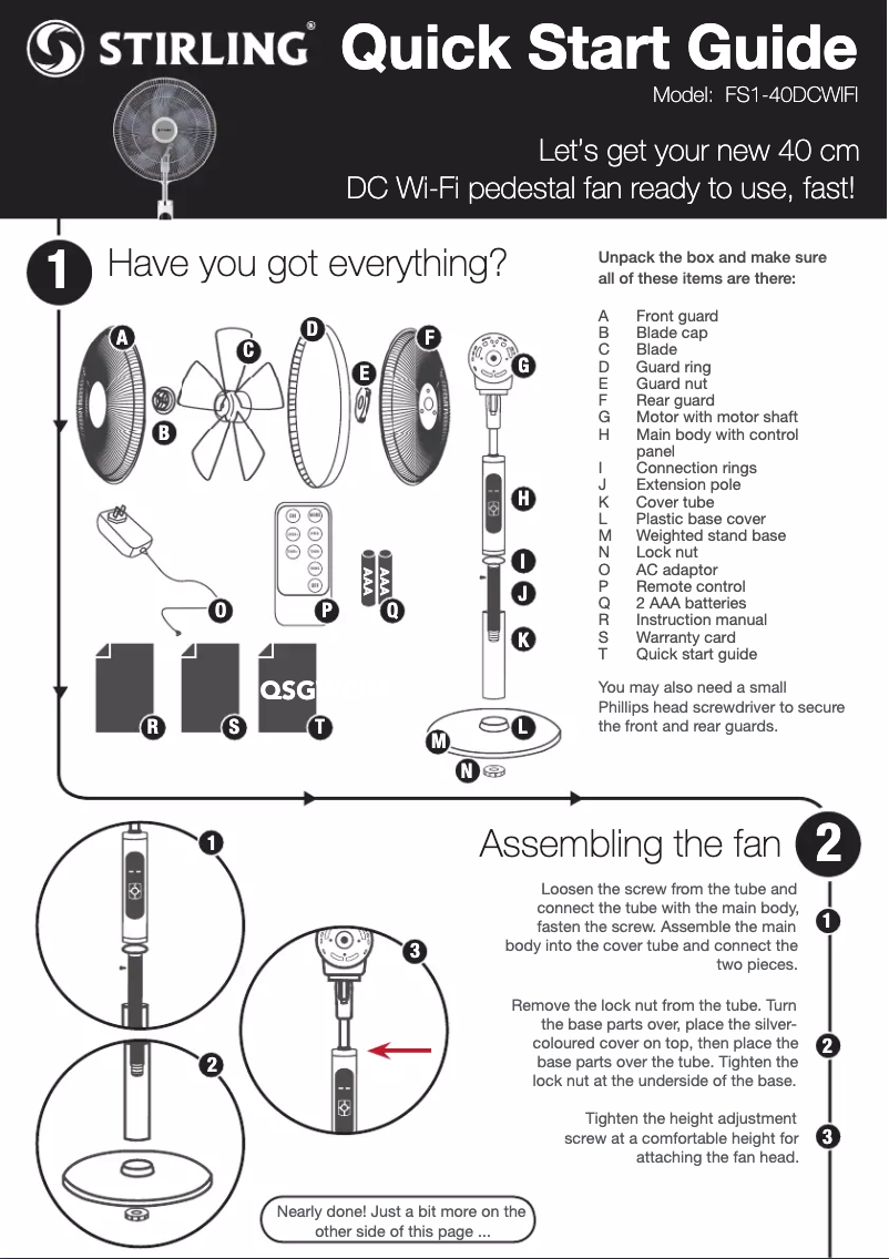 Image de la première page du manuel de l'appareil FS1-40DCWIFI