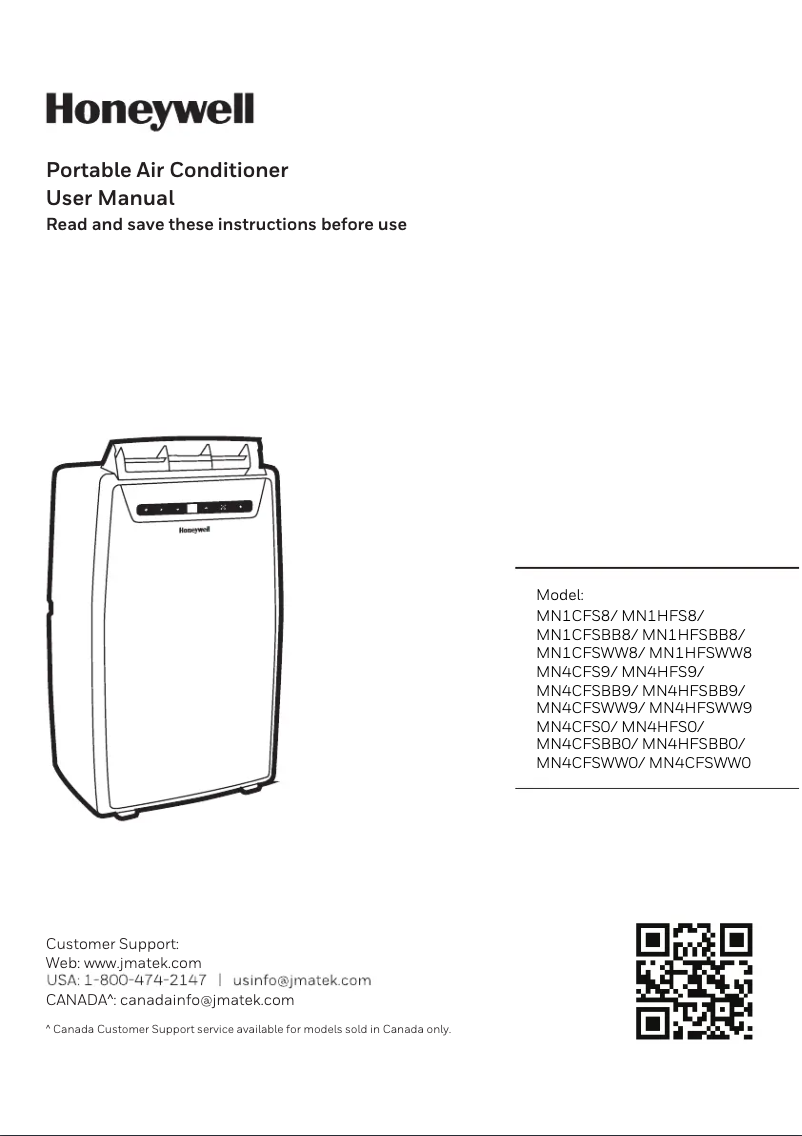 Page 1 de la notice Manuel utilisateur Honeywell MN4CFSBB9