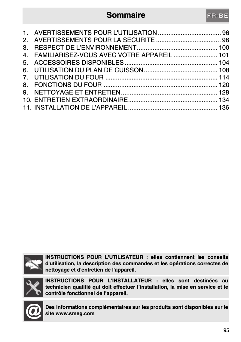 Page n°1 - Manuel utilisateur Smeg CS19ID-7