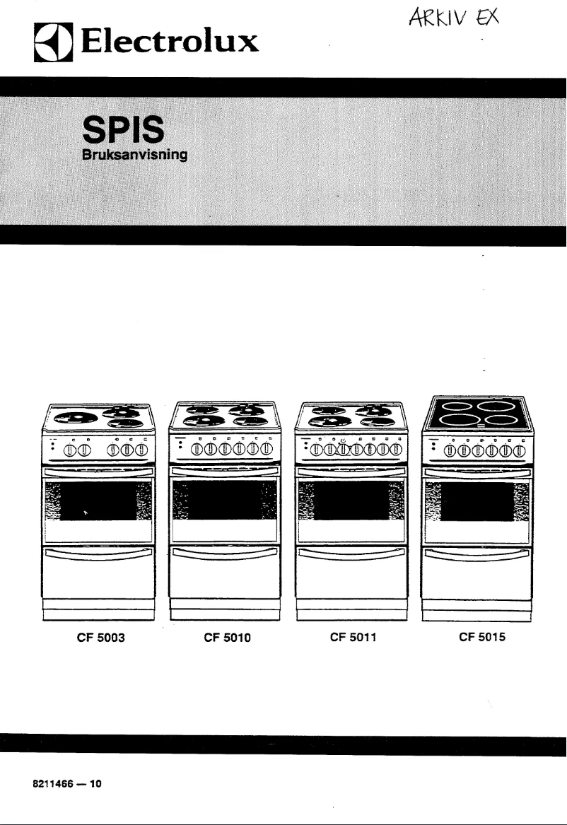 Page n°1 - Manuel utilisateur Electrolux CF5011