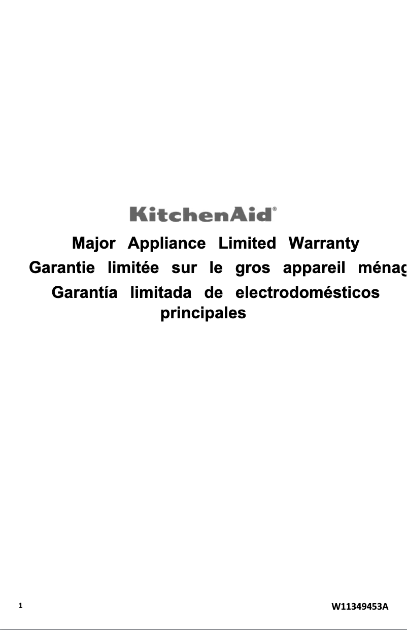 Page n°1 - Informations de garantie KitchenAid KUIX535HBS