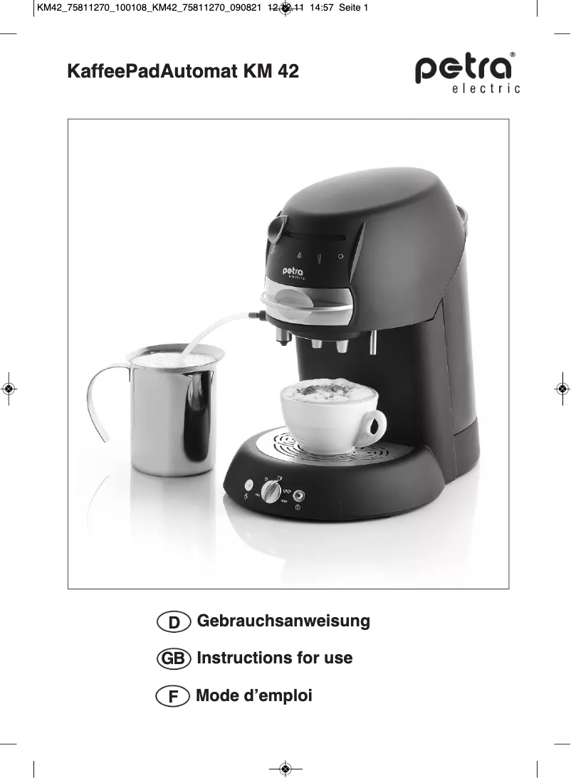 Image de la première page du manuel de l'appareil KM 42.72