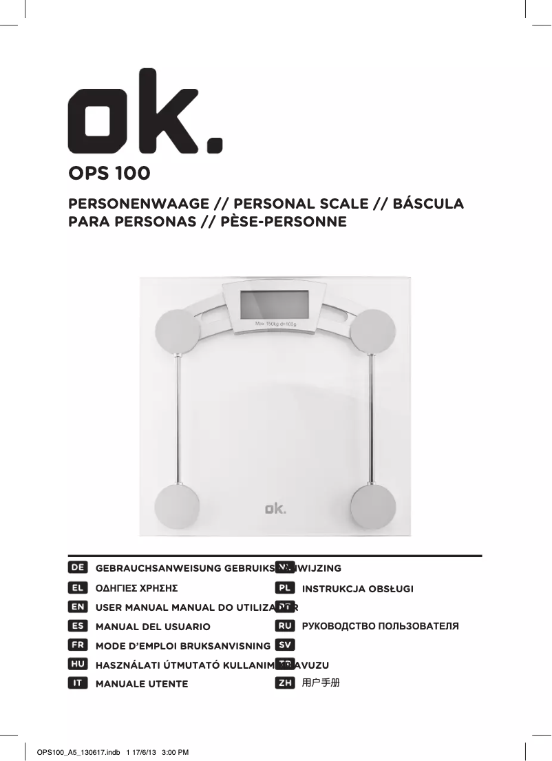 Page n°1 - Manuel utilisateur OK OPS 100