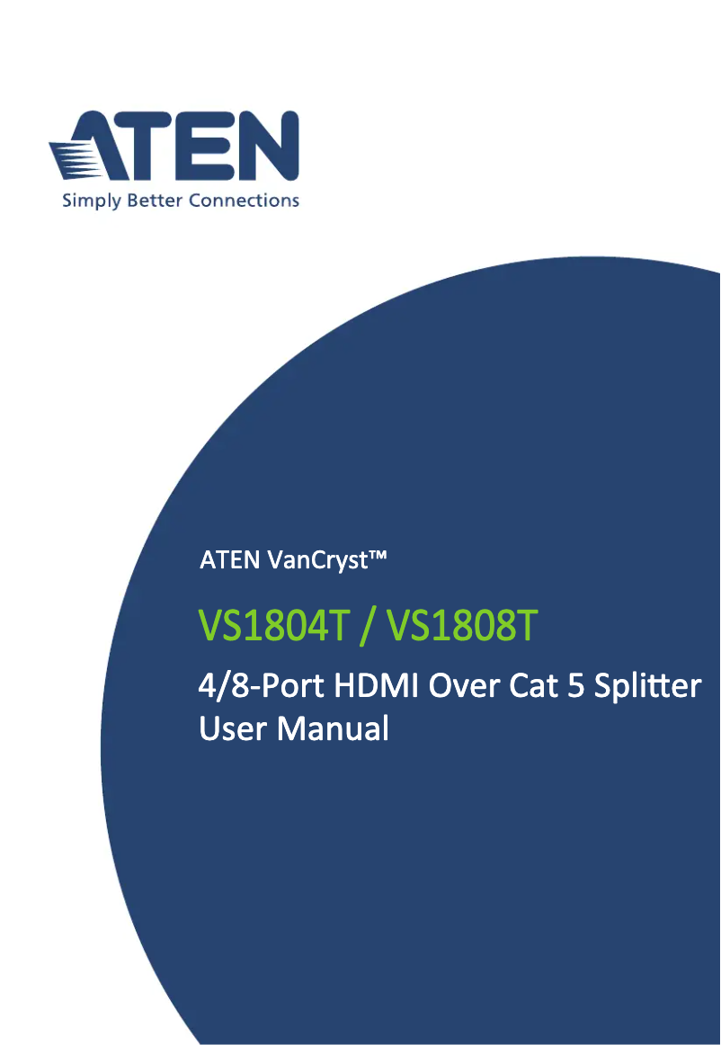 First page image of the manual for VS1818T