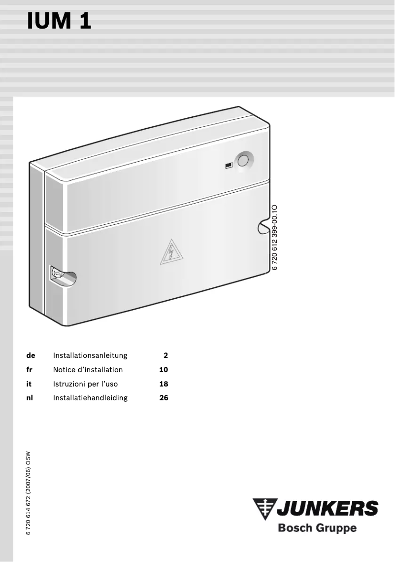Image de la première page du manuel de l'appareil IUM 1