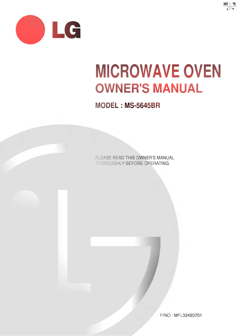 Page 1 de la notice Manuel utilisateur LG MS-5645BR