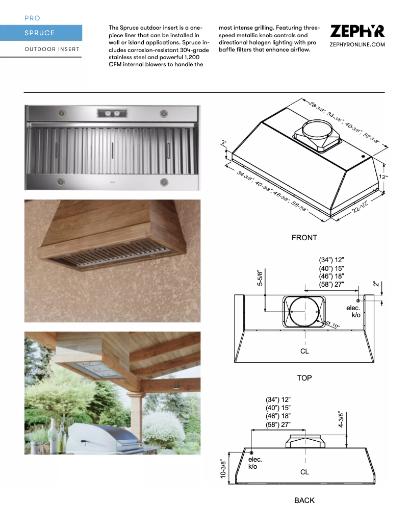 Página 1 del manual Ficha técnica Zephyr AK9834AS